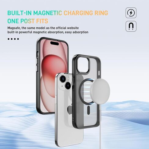 تم تصميمه لحالة iPhone 15 مع مغناطيسي متوافق مع غلاف واقٍ مقاوم لـ Magsafe لـ Magsafe for iPhone 15 (Deep Purple) in Kuwait