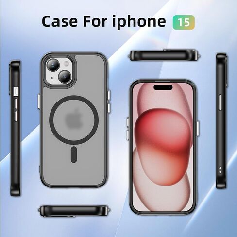 تم تصميمه لحالة iPhone 15 مع مغناطيسي متوافق مع غلاف واقٍ مقاوم لـ Magsafe لـ Magsafe for iPhone 15 (Deep Purple) in Kuwait