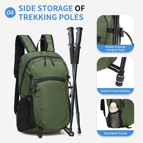 المشي لمسافات طويلة Daypack قابلة للتعبئة ، والتخييم على ظهر حقيبة الظهر مقاومة للمياه بوليستر خفيفة الوزن للرجال النساء يسافرون في الهواء الطلق in Kuwait