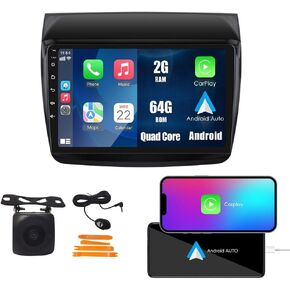 CarPlay Android Auto Navigation Stereo GPS Radio Camera Display 10" IPS Touchscreen Headunit Tablet Pad Media Player for Mitsubishi Pajero Sport L200 Triton 2008-2016, if Applicable Quad Core 2G+64G