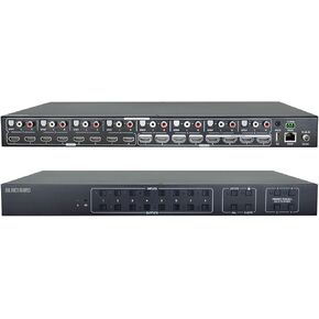 Monoprice Blackbird 4K 8x8 HDMI Matrix Switch - HDMI 2.0 Support, HDR, 18Gbps, 8 SPDIF Outputs, HDCP2.2, EDID, IR, RS232