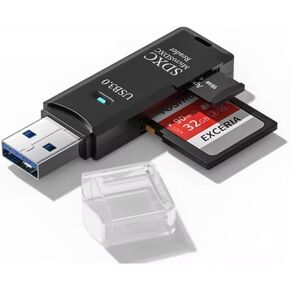 2-in-1 USB 3.0 Card Reader, SD/TF Memory Card Adapter, USB Flash Drive for PC Laptops