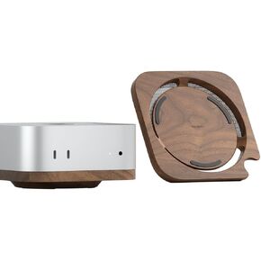 Hagibis Mac Mini Stand, Black Walnut Desktop Stand Dustproof Laptop Holder Cooling Heat Disspation Mount for Mac Mini M4 Pro 2024 (MMP04)