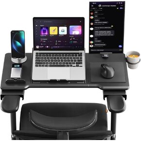 Newtral All-in-One Laptop Tray for Office Chairs, Adjustable Portable Laptop Desk with Wrist Rest, Mouse Pad and Cup Holder, Laptop Stand for Working, Writing and Gaming, Home Office Essentials