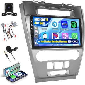 [4+64G] Car Stereo Radio for Ford Fusion Mondeo Mustang 2009 2010 2011 2012 with Wireless CarPlay Android Auto MirrorLink 32EQ Bluetooth 5.0