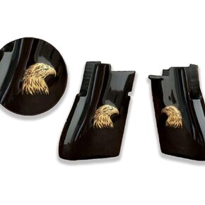 Ksd Branded Desert Eagle Mark I/Mark VII/Mark XIX Model Compatible Black Acrylic Grip for Replacement (with Eagle Relief on Brass)