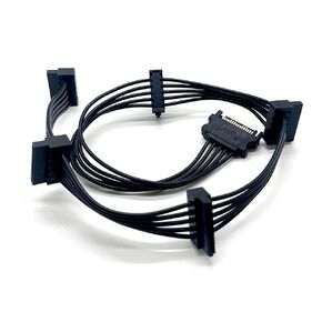 Art&Beauty 15 Pin 1 Male SATA to 5 Female SATA Power Splitter Extension Cable Adapter Cable Powers up to 5 for HDD,SSD, Optical Drives(19.6 inches, Black)