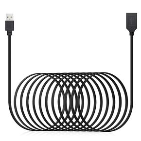 50ft Power Extension Cable Compatible with WyzeCam, Blink Mini, Tapo, Kasa Indoor, YI Dome Home, Nest Cam, Arlo Essential, eufyCam Cameras - 15m Long Flat USB Male to Female Charging Cord, Black