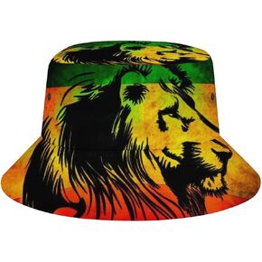Rasta Lion Jamaican Reggae Love Men's Women's Bucket Hat Summer Vacation Travel Beach Sun Hat Packable Lightweight Outdoor Hat