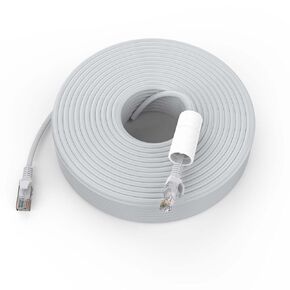 60ft/18m Cat5e High Speed Network Cable for POE Camera and NVR System Compatible for Indoor/Outdoor Use