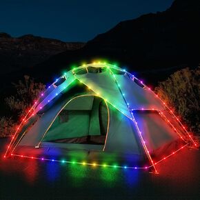 مصابيح خيمة التخييم ، 40 قدمًا 120 مصابيح LED 8 أوضاع تغيير لون LED Rope Lights بطارية مدعومة بالتحكم عن بعد ، وخيمة LED المقاومة للماء في الهواء الطلق كبيرة للتخييم ، والمظلة ، والأرجوحة ، والترامبولين