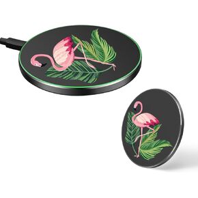 Flamingo Phone Charger,2025 New Wireless Charger,15W Max Fast Wireless Charging Pad,Intelligent Matching Charging Mode Suitable for Mobile Phone Charging Pads with Wireless Charging Function (Black)