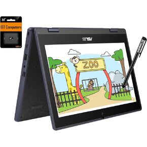 ASUS Chromebook Flip CR1 2-in-1 Laptop (11.6" Touchscreen, Intel Celeron N5100, 4GB RAM, 160GB Storage) Ruggedized & Water Resistant for Student & Home, 8MP Webcam, Wi-Fi 6, Stylus Pen, Chrome OS
