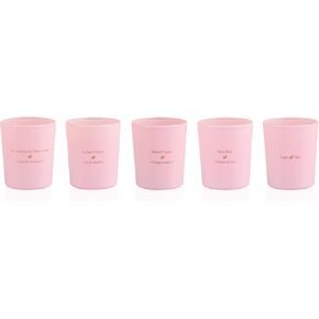 HighOnLove Mini Aromatherapy Candle Collection, Soy-Based with Coconut & Hemp Seed Oil (Strawberries & Champagne, Lychee Martini, Blood Orange, Sugar High, Rose Bud)