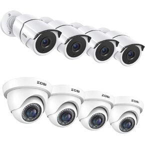 ZOSI 8PK 1920TVL 1080P Security Camera 3.6mm Lens 2.0MP CCTV Camera Home Security Day Night Waterproof Camera for 720P/1080N/1080P/5MP/4K Analog DVR Systems
