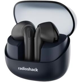 RadioShack Live Sound Wireless Bluetooth Earbuds with Noise Cancellation, IPX5 Waterproof (Navy Blue)