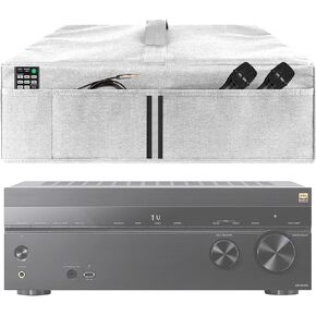 Record Player Dust Cover, Dust Cover Case Protector, Stereo Receiver Dust Cover Compatible with Sony STR-AN1000, Denon AVR-S970H, Onkyo TX-SR393 Stereo Receiver (Light Gray)