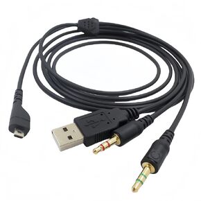 Replacement 2m Audio Cable for SteelSeries Arctis 3/5/7/Pro Headphones with USB Charging, Gaming Headset Cable Compatible with Arctis 3,5,7, Arctis Pro