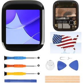 استبدال الشاشة لـ Apple Watch Series 8 41mm (الجيل الثامن) شاشة LCD شاشة LCD مجموعة أرقام زجاجية اللمس A2772/A2773 G-PS/G-PS+مجموعة أجزاء الإصلاح الخلوية مع أدوات (أسود)
