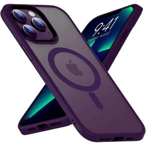 Judocash Magnetic Guardian Designed for iPhone 14 Pro Max Case (Military Grade Drop Tested) (Compatible with MagSafe) Slim Translucent Matte Case for iPhone 14 Pro Max Phone Case (6.7"), Mystic Black