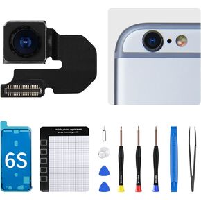 for iPhone 6s Back Camera Replacement OEM Module Kit 12MP Main Rear Lens Parts iPhone6s 4.7" with Wide Lens True Tone Flash HDR Photos 4K Video Fix Assemble Repair Tools for A1633 A1688 A1700