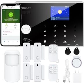 Alarm System with Phone APP Alert,DIY WiFi Home Security Alarm System,12pcs Kit Motion Detector,Door Sensor,Remote Control,Siren,Compatible with Alexa Google for Home Villa,for Children Elderly Safety