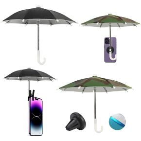 4 Pcs Magnetic Phone Stands, Foldable Portable Phone Umbrella, Phone Umbrella For Sun With Adjustable Clip, Outdoor Phone Sun Shade Shield