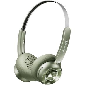 iKF R1 Pop Wireless On Ear Bluetooth Headphones 75H Playtime APP Custom EQ Noise Isolation Built-in Mic Lightweight for Workout Traval Gaming (Off White)