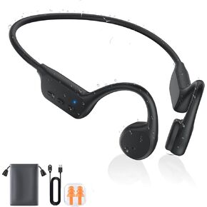 Bone Conduction Headphones, Wireless Bluetooth 5.3 Swimming IPX8 Professional Waterproof Headset, Suitable for for Running, Cycling, Drving, Black