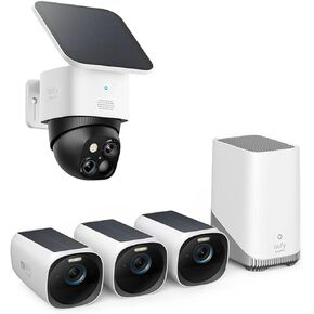 eufy Security SoloCam S340 & eufyCam S330 (eufyCam 3) 3-Cam Kit, Security Camera Outdoor Wireless, 2.4 GHz Wi-Fi, No Monthly Fee, HomeBase S380 Compatible