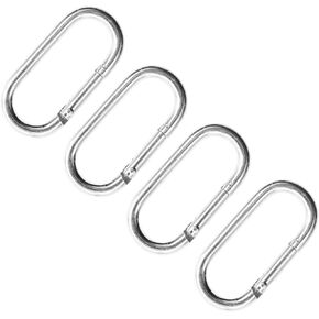 Oval Carabiner Clips,TTZEZE Iron Spring Snap Hooks,Galvanized Locking Carabiners,Heavy Duty O Shape Carabiners,Key Rings Chain Connectors for Outdoor and Indoor Use