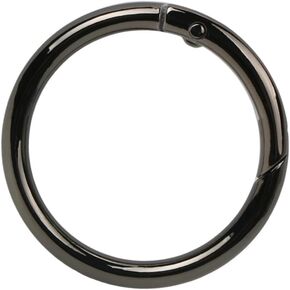 Trigger Spring O Rings Round Carabiner Clip Snap for Keyrings Buckle, Bags,Purses 10 Pack (Gun Black, 1 1/4 inch)