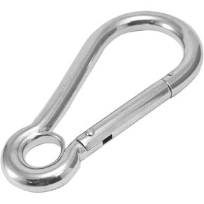 US ST AINLESS 20 Pieces Stainless Steel 316 Spring Hook with Eyelet Carabiner 3/16" (5mm) Marine Grade