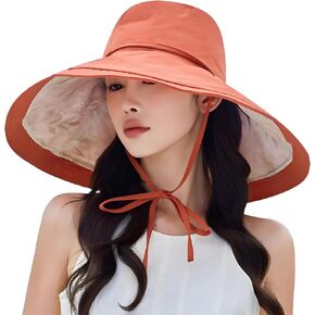 HUAMULAN Wide Brim Women Summer Sun Floppy Hat Beach Bucket Fishing Hats Reversible Packable Outdoor UV Protection