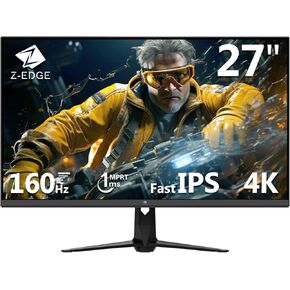 Z-Edge 27-inch Gaming Monitor Ultra HD 4K, 75Hz Refresh Rate, 3840x2160 IPS LED Monitor, 250cd/m², HDMIx2+DPx2, U27P4K FreeSync Technology