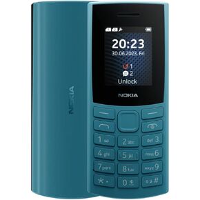 Nokia 105 4G | Dual SIM | GSM Unlocked Mobile Phone | Volte | Charcoal | International Version | Not for AT&T/Cricket/Verizon/Boost - Blue
