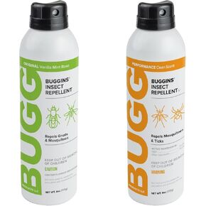 BUGGINS - Tropic Combo Pack - Original Insect Repellent - Performance Repellent - 2-6 oz Continuous Spray Cans