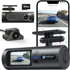 4K Dual Dash Cam Front and Rear 4K/1080P Full HD Dash Camera for Cars, 5G Wi-Fi & App Control car Camera with Night Vision, 170°Wide Angle, WDR, 24H Parking Mode