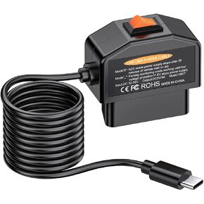 Dash Camera Hardwire Kit with Voltage Indicator for Dash Cam, USB C Power Port, 24h Parking Monitoring with Low Voltage Protection