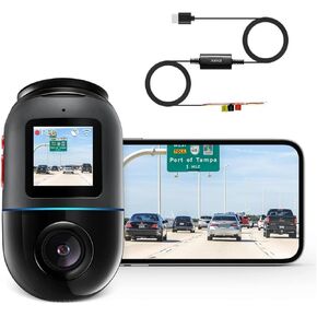 【Dash Cam X200+Hardwire Kit UP03】 70mai Dash Cam Omni X200, 360° Rotating, Built-in 128GB eMMC Storage, 24 Hour Parking Surveillance, AI Motion Detection, Low Voltage Protection