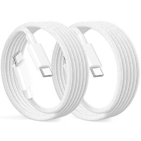 [Apple MFi Certified] USB C to USB C Cord for iPhone 16 15,2Pack 10FT Long Type C to USB C Fast Charging Power Delivery Cable for iPhone 16/16 Plus/16 Pro/16 Pro Max/15/15Pro/15Pro Max/15 Plus Airpods