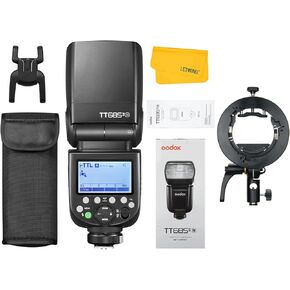 Godox TT685II-N TT685IIN Flash for Nikon, 2.4G Wireless X System GN60 TTL 1/8000s HSS Flash, 0.1-2.6s Recycle Time, Quick-Release Lock, with Godox S2 Speedlite Bracket
