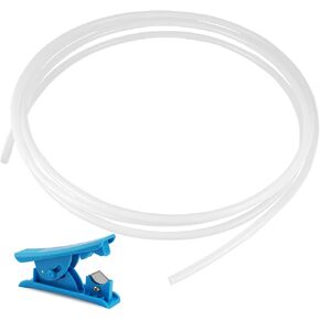PTFE Teflon Tubing 5m with Cutter for Bambu Lab A1/A1 mini/P1P/P1S/X1C and for Creality K1/K1 Max/Ender 3 V3 ，2.5mm ID × 4mm OD PTFE Teflon Tube Fits Direct Drive Extruder 3D Printer