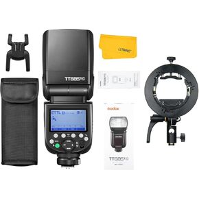 Godox TT685II-C TT685IIC Flash for Canon, 2.4G Wireless Canon Speedlight HSS 1/8000s GN60, TCM Instant Conversion, Quick-Release Lock, E-TTL Speedlite with Godox S2 Speedlite Bracket