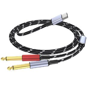 كابل صوت USB C إلى 1/4 بوصة ، اكتب C إلى 6.35 مم TRS Stereo Aux Cord Y للهاتف الذكي ، الكمبيوتر اللوحي ، مكبر للصوت المحمول ، خلاط وحدة التحكم ، مكبر الصوت ، 3.3 قدم