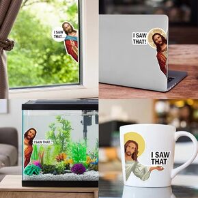 40Pcs I Saw That Jesus Stickers, Funny Jesus Sticker for Paste Car Vehicle Truck Window Laptop Skateboard Water Bottle Guitar(3In)