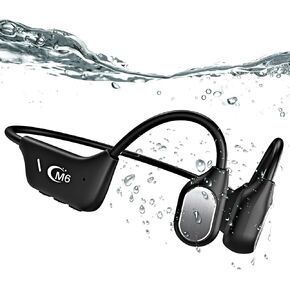 Bone Conduction Headphones Open Ear Waterproof Swimming Headphones Bluetooth 5.4 with Built-in MP3 Player 16G Memory Open Ear Sports Headset for Underwater Running Cycling and More Activities