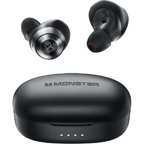Monster Achieve 100 AirLinks Wireless Earbuds,Super Fast Charge,Bluetooth 5.0 in-Ear Stereo Headphones with USB-C Charging Case,Built-in Mic for Clear Calls,Water Resistant Design for Sports