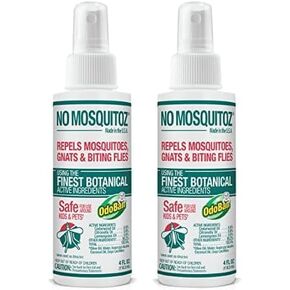 No Natz No Mosquitoz Botanical Bug Repellent, Effective for Gnat, Mosquito, and Biting Flies, Hand-Crafted and DEET-Free, Non-Greasy Formula, 4 Ounce Spray Bottle (Pack of 2)