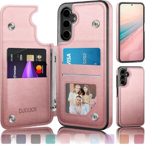 Designed for Samsung Galaxy S24 Case Wallet with Card Holder, [Magnetic Clasp Cover] [RFID Blocking Leather Protection] Shockproof Women Men Cases for Samsung S24 Light Brown